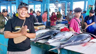 Live 06 Aug 24 ‼️🔥 Cutting fresh yellowfin tuna by skilled hands at Sorong market Papua Indonesia [upl. by Ydnih]