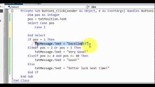 Visual Basic  Converting an If Condition to Select Case  Example 2 [upl. by Lemraj96]