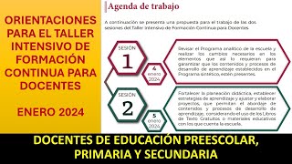 Orientaciones para el Taller Intensivo de Formación Continua para Docentes Enero 2024 [upl. by Dibrin]