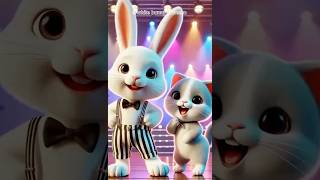 Bunny amp Kitty Dance Vibescute catshorts cuterabbit [upl. by Waxler]