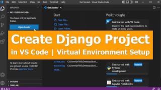 How to create a Django project in visual studio code Virtual Environment Home Page 1 [upl. by Martijn]