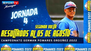 RESULTADOS SEGUNDA VUELTA al 05 de Agosto Jornada 4 Pomares 2022 Nicaragua [upl. by Macswan931]