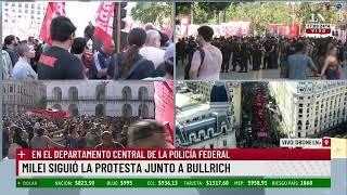 Primera marcha piquetera contra Milei dos detenidos acusados de resistencia a la autoridad [upl. by Steven623]