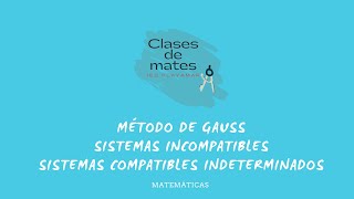 Método de Gauss Sist Incompatible Sist Compatible Indeterminado [upl. by Ssilb]