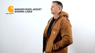 Carhartt 104392  Washed Duck Jacket  Sherpa Lined [upl. by Anoynek]