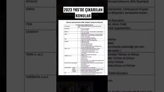 2023 YKS’DE KALKAN KONULAR [upl. by Gilbertina]