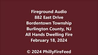 21824 882 East Dr Bordentown Burlington Co NJ All Hands Dwelling Fire [upl. by Lepine561]