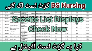 BS Nursing Evening Shift Gazette List Displays  Merit List Updates  Official News Update 2023 [upl. by Cocks843]