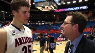 Kaleb Tarczewski talks with Matt Muehlebach after Arizona defeats USC [upl. by Kidd]