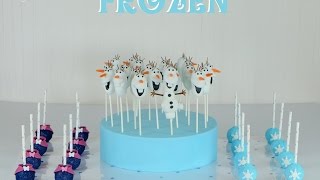 TUTORIAL Frozen Cake Pops Olaf Anna and Elsa [upl. by Olleina60]