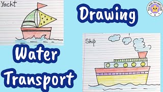 How To Draw Water TransportTutorialEasyProjectSchool Workstarkidsartcraft8261 [upl. by Htir]