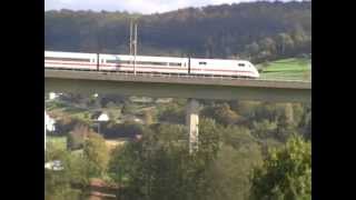 Neubaustrecke WürzburgFulda Talbrücke bei Zeitlofs [upl. by Namajneb]