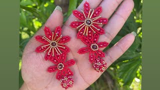 ARETES FLORES 🌺 bisuteriacreativa earringsdesign flowers bisuteriafacil handmade handmade [upl. by Zumwalt190]