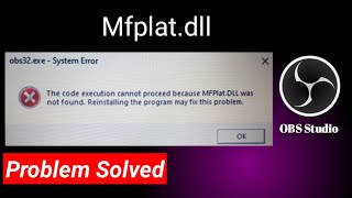 How To Fix Mfplat dll missing window 10  Dll Error Fixed [upl. by Knutson]