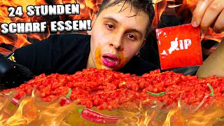 24 STUNDEN NUR SCHARF ESSEN🥵🌶️MIT SCHÄRFSTER CHIP DER WELT🤯 [upl. by Nevah]