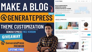 How to Make a Blog using Generatepress in Hindi  GeneratePress Theme Customization [upl. by Jenica]