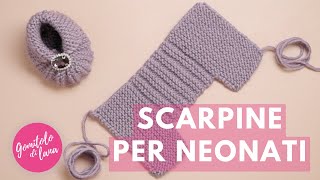 Scarpine per neonati ai ferri 🩰 [upl. by Aihselat]