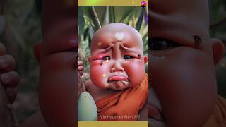 Weeping baby monk and cute little monk ❣️💞 shortsfeed trend cute foryou nature [upl. by Aicats]