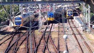 CityRail Hunter Railcar arrives at Newcastle Railway Station [upl. by Nelad]