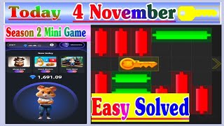 Today 4 November Key  Hamster Season 2 Mini Game  YouTube Academy Sohail Ahmed [upl. by Eerok]