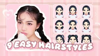 9 CUTE  EASY SUMMER HAIRSTYLES 🍒 [upl. by Brasca]