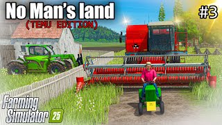 Harvesting 23Ha of Wheat on No mans land  Temu edition [upl. by Namlas]