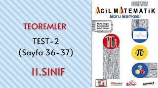 11Sınıf Soru Bankası Teoremler Test2 Sayfa 3637 [upl. by Trillby759]