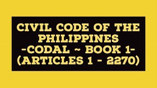 Civil Code of the PH  Codal AUDIOBOOK REVIEWER [upl. by Isabel]