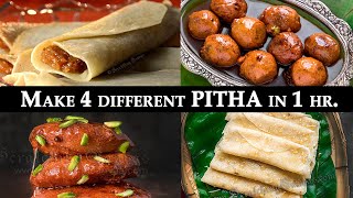 4 Pithe Puli in 1 hr  4 different Bengali Pithe Recipes  Makar Sankranti Recipes  Poush Sankranti [upl. by Aisats]