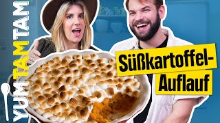 Süßkartoffelauflauf  Mit Marshmallows  yumtamtam [upl. by Suckram652]