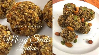 Mixed seeds ladoo  healthy snacks  Energy Booster  Flaxseed sunflower seeds pumpkin seeds laddu [upl. by Jenny609]