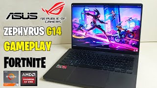 ASUS ROG Zephyrus G14 Gameplay Fortnite a 60FPs en calidad Épica AMD Ryzen 9  Radeon RX 6700s [upl. by Phil]