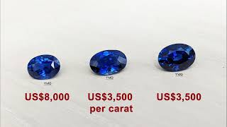 Difference Between Unheated amp Heated Royal Blue Sri Lankan Sapphire in the 4 to 5Carat Range [upl. by Ahsiei]