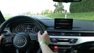 2018  Audi A4 SLine 150hp TFSi  Acceleration 0100 kmh revs start up POV Drive  WSA [upl. by Mij472]