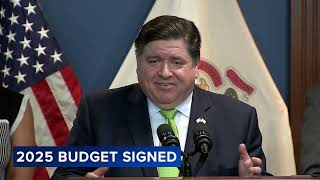 Governor JB Pritzker signs 53 billion Illinois state budget [upl. by Ahsasal]