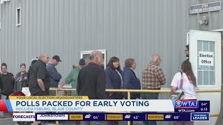 Polls packed for early voting in Central Pennsylvania [upl. by Glaab795]