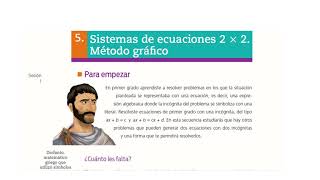 Matemáticas Secuencia 5 Sesión 1 y 2 quotSistema de ecuaciones 2 x 2 Método gráficoquot Telesecundaria [upl. by Lumpkin]