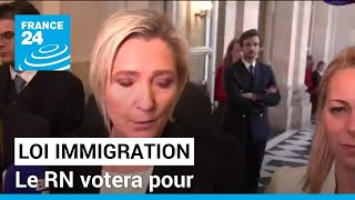 Loi immigration  le RN votera pour annonce Marine Le Pen qui revendique une quotvictoire idéologiquequot [upl. by Anierdna]