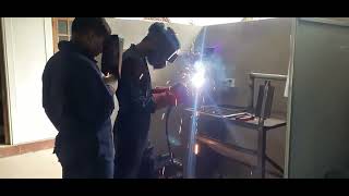 fcaw welding 3G vehicalup [upl. by Laehplar]