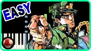 JoJo’s Bizarre Adventure Stardust Crusaders  Jotaro theme  EASY Piano Tutorial  承太郎テーマ曲【ピアノ簡単楽譜】 [upl. by Oeramed]