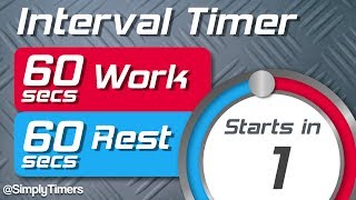 60 sec work 60 sec rest Interval Timer 6060 interval timer up to 60 reps [upl. by Wiley]