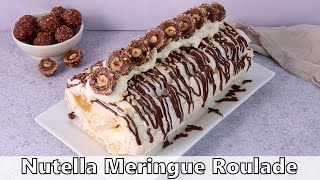 Nutella Meringue Roulade Recipe [upl. by Llebpmac]