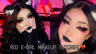 RED EGIRL MAKEUP TUTORIAL  onigirinana [upl. by Sara-Ann223]