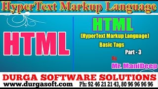 HTMLHTML Basic Tags Part3 by Manideep [upl. by Lampert]