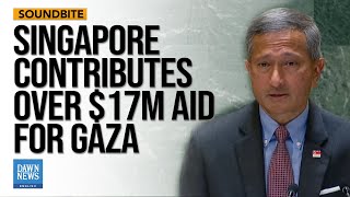 Singapore says It Will Continue to Provide More Support For Gazans  Dawn News English [upl. by Eliath]