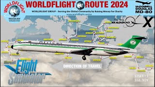 WorldFlight 2024 Day 2  Africa in the Mad Dog MD82 [upl. by Meggy]