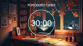 305 Pomodoro Timer 📚 Focus Station Lofi 🍂 Study Concentration chill lofi hip hop beats [upl. by Koerlin]