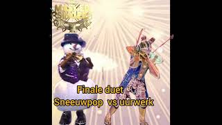 finale duet sneeuwpop vs uurwerkWhat a feeling masked singer oud en nieuw 20222023 [upl. by Wallinga]