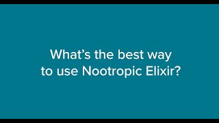 Ask the Expert What is the best way to use Isagenix Nootropic Elixir [upl. by Azeria]