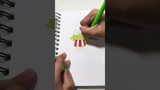 Drawing Keroppi 🍏 art sanrio sketch keroppi doodle frog love satisfying music [upl. by Sremlahc]